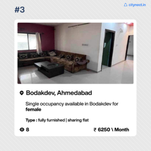 Room for rent in Bodakdev, Ahmedabad on citynect Application